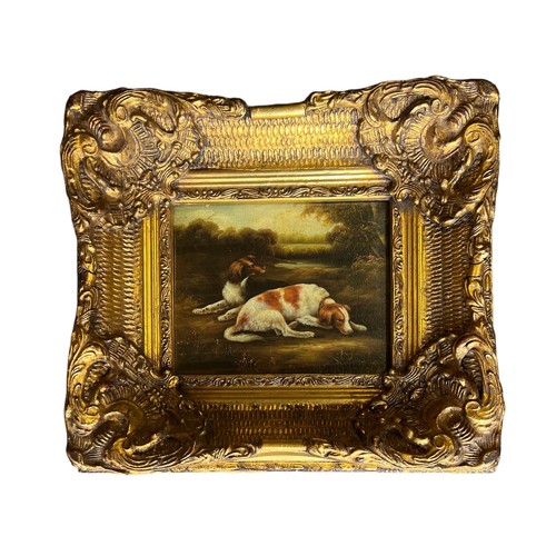 37 - A selection of seven artworks and prints to include a convex farm scene featuring two goats and chic... 