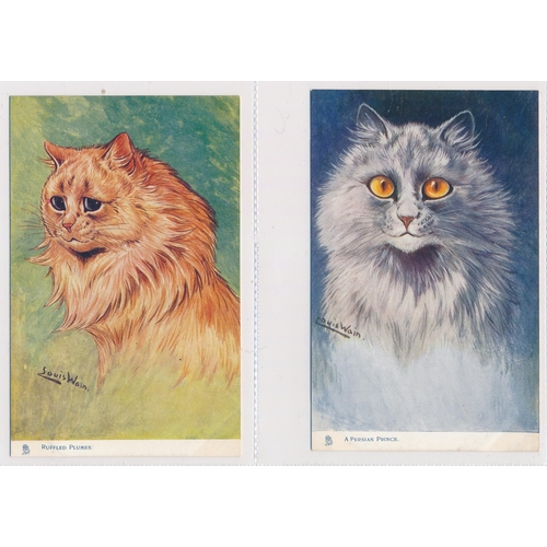 675 - Louis Wain – Tuck & Sons 'Louis Wain’s Cats' series postcards with “She Cometh Not!” (x2), 