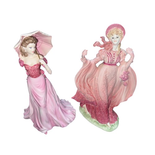 70 - Coalport pair of female figures; ‘Rosalie’ Millenium 2000 figure and ‘Summer Stroll’ from the Connau... 