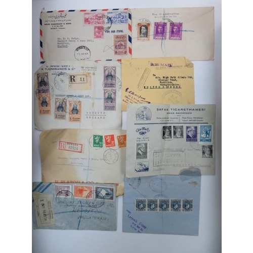 602 - Large collection of 1940’s/1950’s/1960’s single-destination interesting Air Mail covers and clipping... 