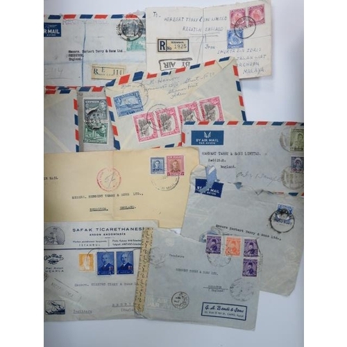 602 - Large collection of 1940’s/1950’s/1960’s single-destination interesting Air Mail covers and clipping... 