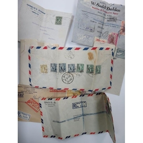 602 - Large collection of 1940’s/1950’s/1960’s single-destination interesting Air Mail covers and clipping... 