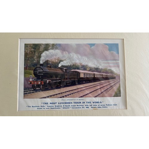 352 - Collection of prints from Railway Magazine colour plates, card mounts in cellophane bags, generally ... 