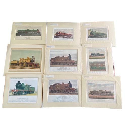 352 - Collection of prints from Railway Magazine colour plates, card mounts in cellophane bags, generally ... 