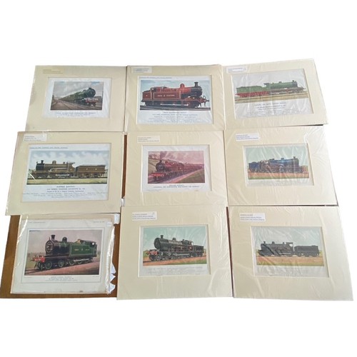 352 - Collection of prints from Railway Magazine colour plates, card mounts in cellophane bags, generally ... 