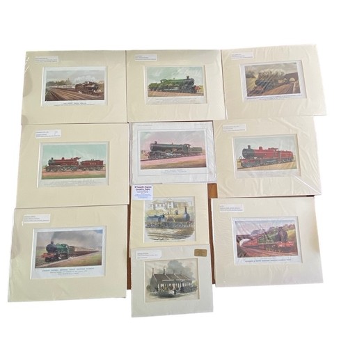 352 - Collection of prints from Railway Magazine colour plates, card mounts in cellophane bags, generally ... 