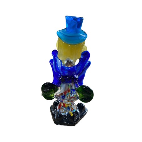 298A - Three Italian Murano Glass studio glass clowns, including guitar player. Heights 20.5cm, 21cm, 22.5c... 