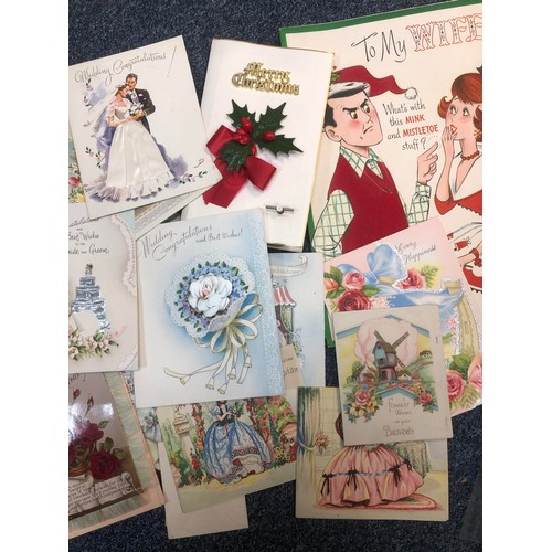 664 - Mixed paper lot to include; early Christmas cards(30+) and greetings & birthday postcards (20).