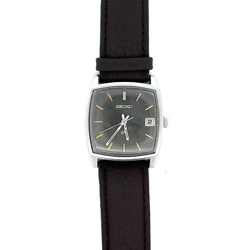 626 - A 1970s Seiko Lordmatic automatic watch, stainless steel case 5605-5000, 081418. Leather strap. Watc... 