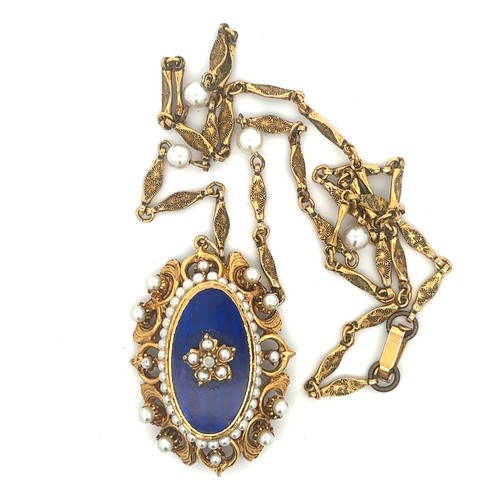 515 - Vintage Victorian revival gold plated jewellery from the 'cloisonette' range by Florenza, New York. ... 