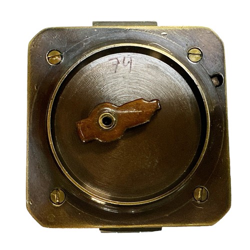 178 - Kelvin & Hughes 1917 brass compass, approx. 5.5 x 5.5 x 3cm when closed, along with bullet case (13.... 