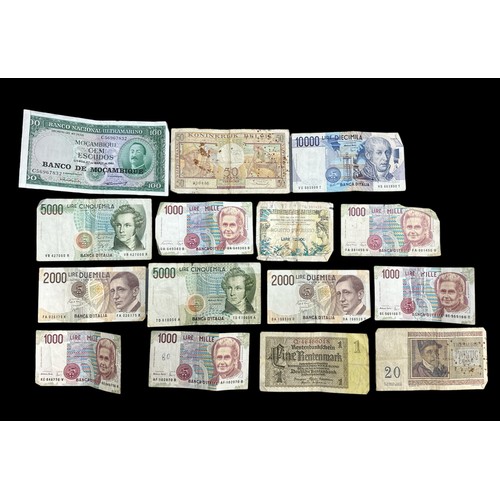 255 - World banknotes (29), in mixed condition with GB O'Brien £1 Y78J, 10/- A76Z, Jersey 10/- B542777, ex... 