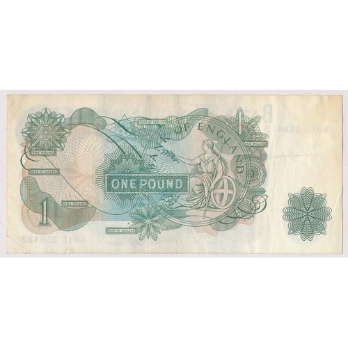 251 - J.S. Fforde (15 Feb 1967) £1 banknote R01L 350422, very fine.