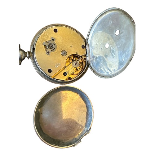 548 - A silver pocket watch from Rotherham & Sons with 1886 London Hallmarks.  Also a white metal Raume Ge... 