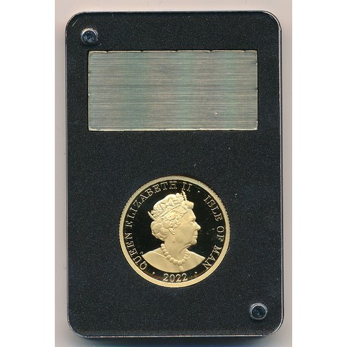 361 - Isle of Man 2022 Angel 1/4oz .999 gold proof coin in presentation case with certificate No.42 of 399... 