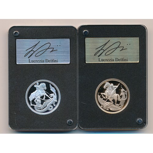 354 - Gibraltar 2022 proof sovereign artist edition twin set, with gold proof FDC sovereign and silver pro... 