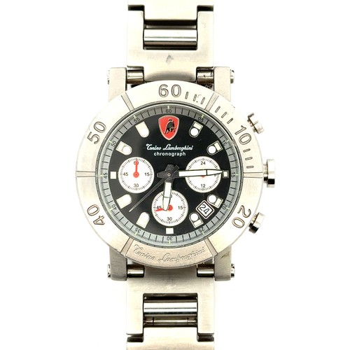 583 - A Tonino Lamborghini Chronograph stainless steel watch, with three subsidiary dials. Reverse reads ‘... 