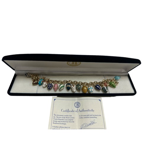 403 - Bradford Exchange 'Secrets of the Heart' charm bracelet - boxed with certificate stating that it is ... 