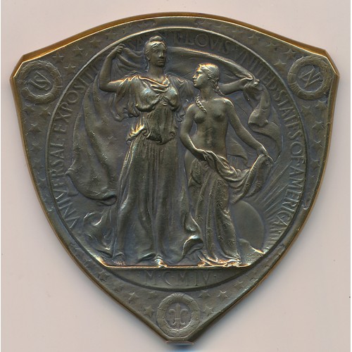 372 - United States of America. Louisiana Purchase Exposition, St. Louis, 1904, a plated bronze plaque by ... 