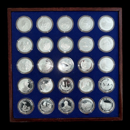 375 - 1989 Winston's War set of 25 silver proof medals, issued by Spink to mark the 50th Anniversary of th... 