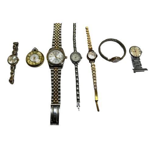 632 - Selection of watches to include; a reproduction Rolex Oysterquartz Day-Date, a Limit Stainless Steel... 