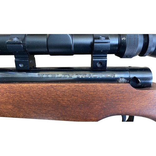 123 - Webley Tracker .22 side action Air Rifle, serial number 52491. Scope 3-9 x 40. Optics in good condit... 