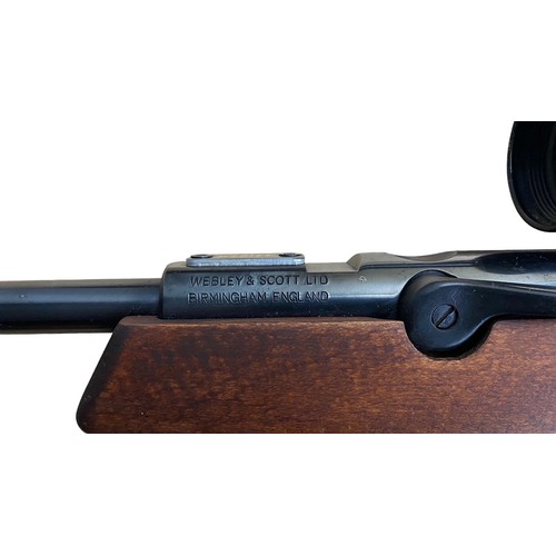 123 - Webley Tracker .22 side action Air Rifle, serial number 52491. Scope 3-9 x 40. Optics in good condit... 