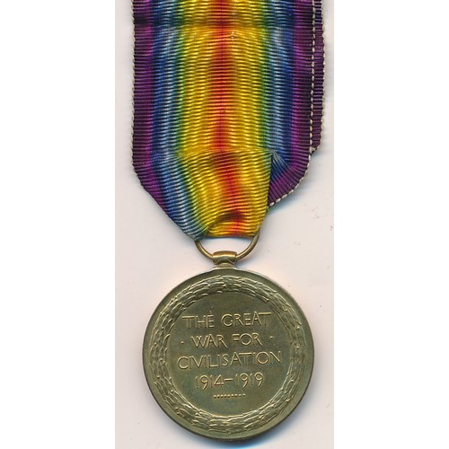15 - First World War – John F Cornthwaite – Victory Medal to 242885 PTE J. E. CORNTHWAITE. MIDD’X R. With... 
