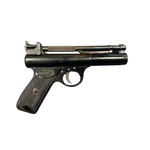 136 - Wembley Premier .22 Air Pistol. Serial number 919. Webley badge stamped on both sides of the black c... 