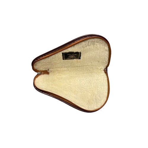 139 - Genuine Webley & Scott leather Air Pistol case. Lined with wool on the inside. A collectors item.