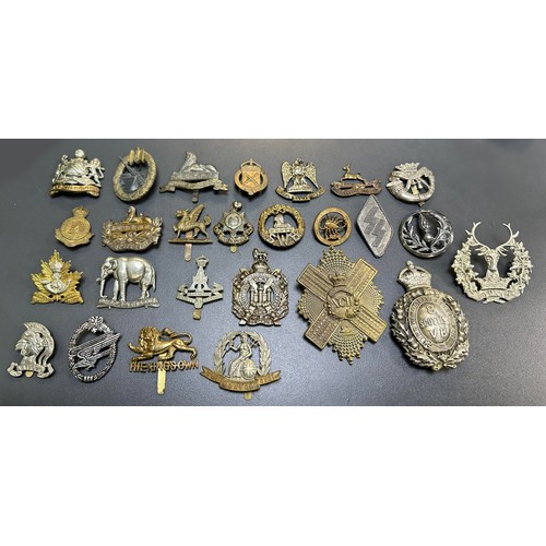 166 - Assortment of Cap Badges, some better, to include; Bydand, The Kings Own, Manchester, Royal Scots Gr... 