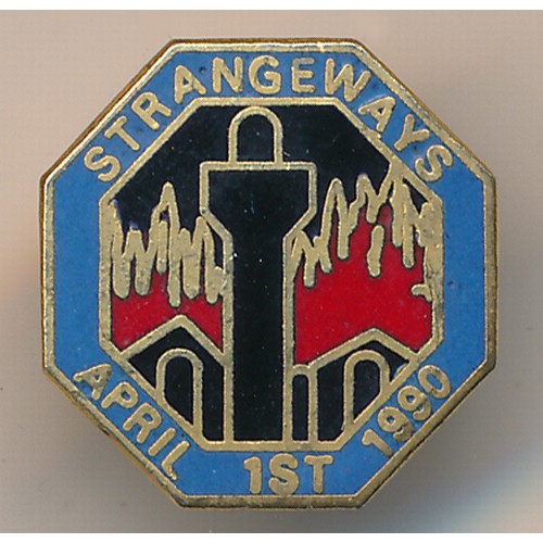 170 - Enamel Strangeways April 1st 1990 enamel pin badge