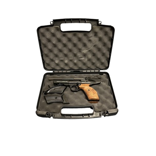 149 - Webley Hurricane .22 Air Pistol, with wooden and black grips. Flambeau hard case. Webley Hurricane s... 