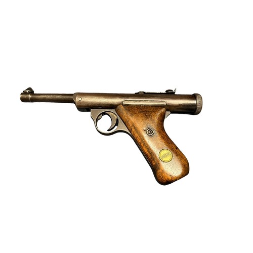 151 - Haenel Mod 28 .177 Air Pistol. With Flambeau hard case. Wooden grip with gold Haenel badge on both s... 