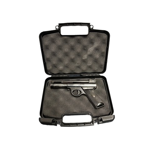 152 - Webley Mark 1 .177 Air Pistol with Flambeau hard case. Black embossed chequered grip. Webley & Scott... 