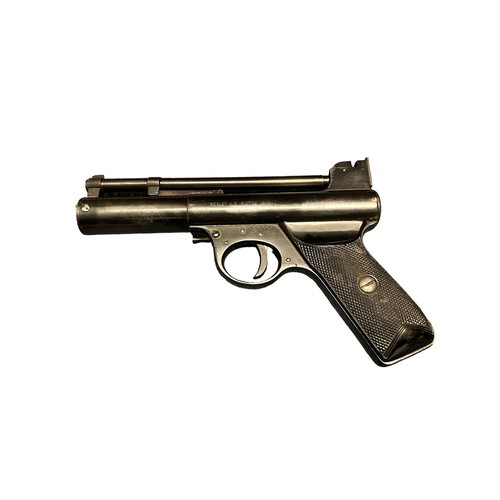 152 - Webley Mark 1 .177 Air Pistol with Flambeau hard case. Black embossed chequered grip. Webley & Scott... 