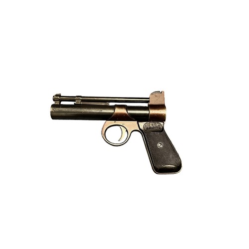 153 - Webley Junior .177 Air Pistol. With Flambeau hard case. Serial Number 1230. Black embossed chequered... 