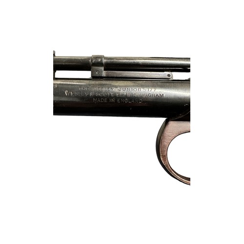 153 - Webley Junior .177 Air Pistol. With Flambeau hard case. Serial Number 1230. Black embossed chequered... 