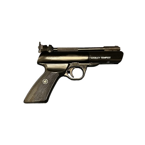 154 - Webley Tempest .22 Air Pistol. With Flambeau hard case. Black embossed chequered grip. Webley Tempes... 