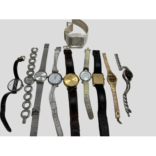 637 - A group of 10 watches , including 2 Seiko watches and others by Sekonda, Ted Baker, Casio Baby G, Tr... 