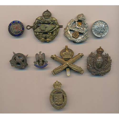 172 - Selection of various cap and button badges to include; a boxed The King’s Badge For Loyal Service (o... 