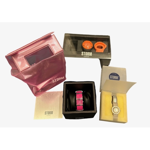 639 - 3 Storm London watches. 
1x Storm Pop watch, with changeable plastic straps, includes orange strap. ... 