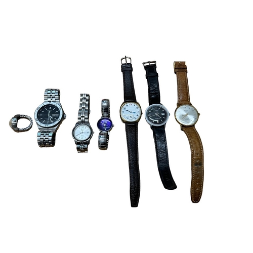 574 - Assortment of 7 Watches. Includes Pulsar, Sekonda, Timex, Tissot and Storm. A storm finger watch.