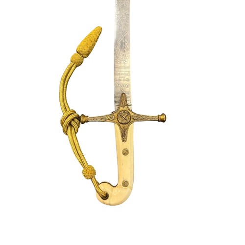 48 - Victorian Prosser Mameluke Officer’s Sword single edge curved steel blade double edged for the last ... 