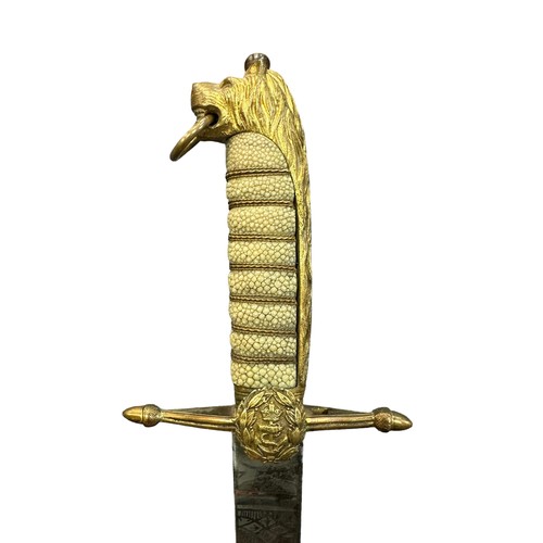 53 - Victorian Royal Navy sword, Midshipman’s dirk, blade marked for ‘Gillott & Hassell London X Portsmou... 
