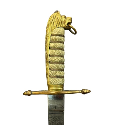 53 - Victorian Royal Navy sword, Midshipman’s dirk, blade marked for ‘Gillott & Hassell London X Portsmou... 