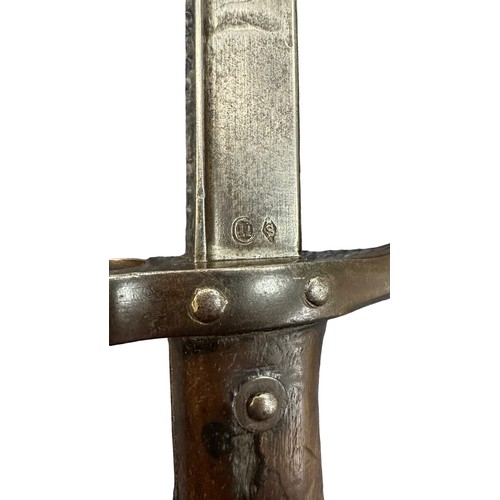 57 - French Gras bayonet with triangular steel blade marked 