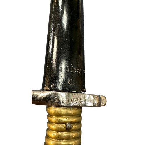 60 - French Sword Bayonet for the Chassepot Rifle, French inscription to blade dated 1869, serial number ... 