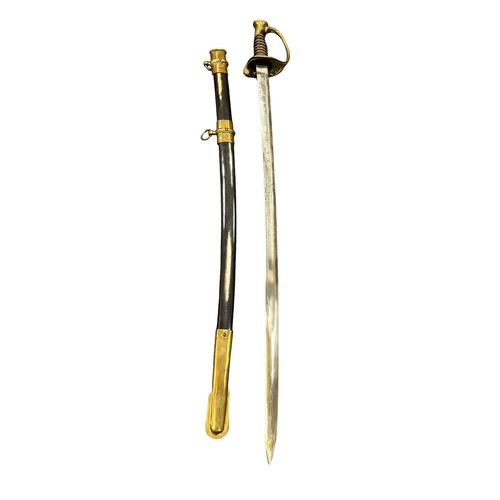 62 - US cavalry troopers sword, blade markes ‘U.S.; with foliate decoration, other side features further ... 