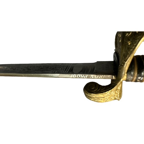 62 - US cavalry troopers sword, blade markes ‘U.S.; with foliate decoration, other side features further ... 